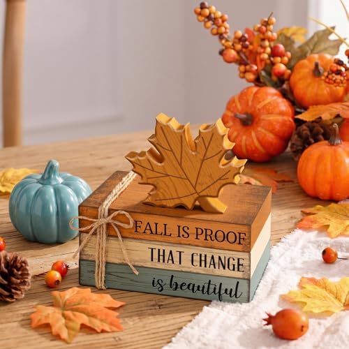 4 Pcs 4 Pcs Fall Decoration for Home Wooden Maple Leaf Decor
