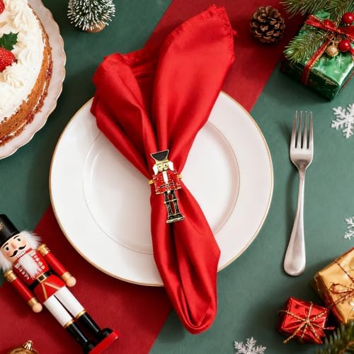 Christmas Nutcracker Napkin Ring Set of 6 for Holiday Dinner Decor