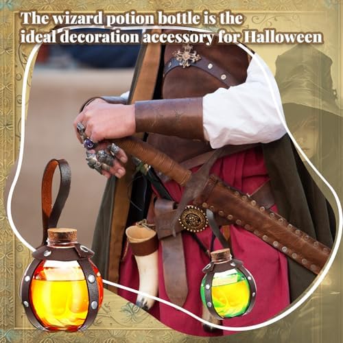Baderke 12pcs 8.5oz Halloween Plastic Potion Bottles with Cork, Brown Rivet