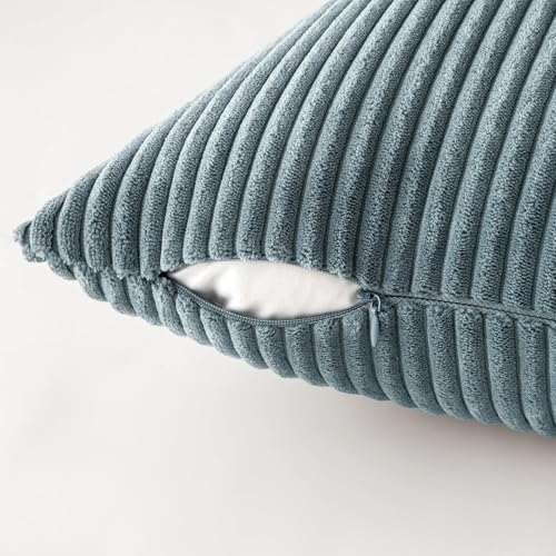 MIULEE Soft Corduroy Decorative Throw Pillow Covers Blue Navy Series 16x16