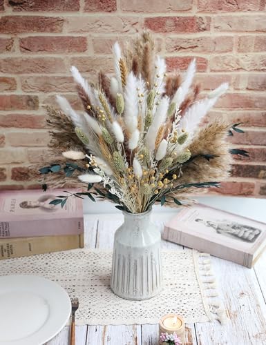 Dried Flowers Bouquet / White / Set of 126