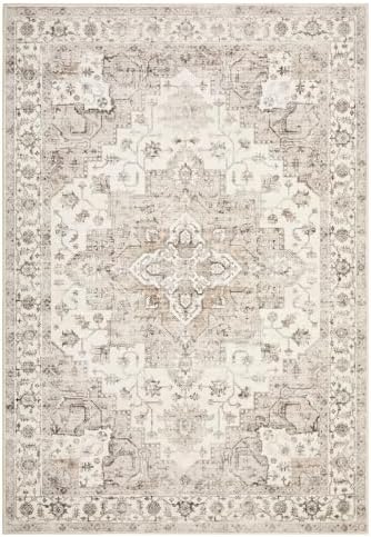 Garvee 5x7 Washable Area Rug Soft Vintage Boho Brown Bedroom Rug Non Slip