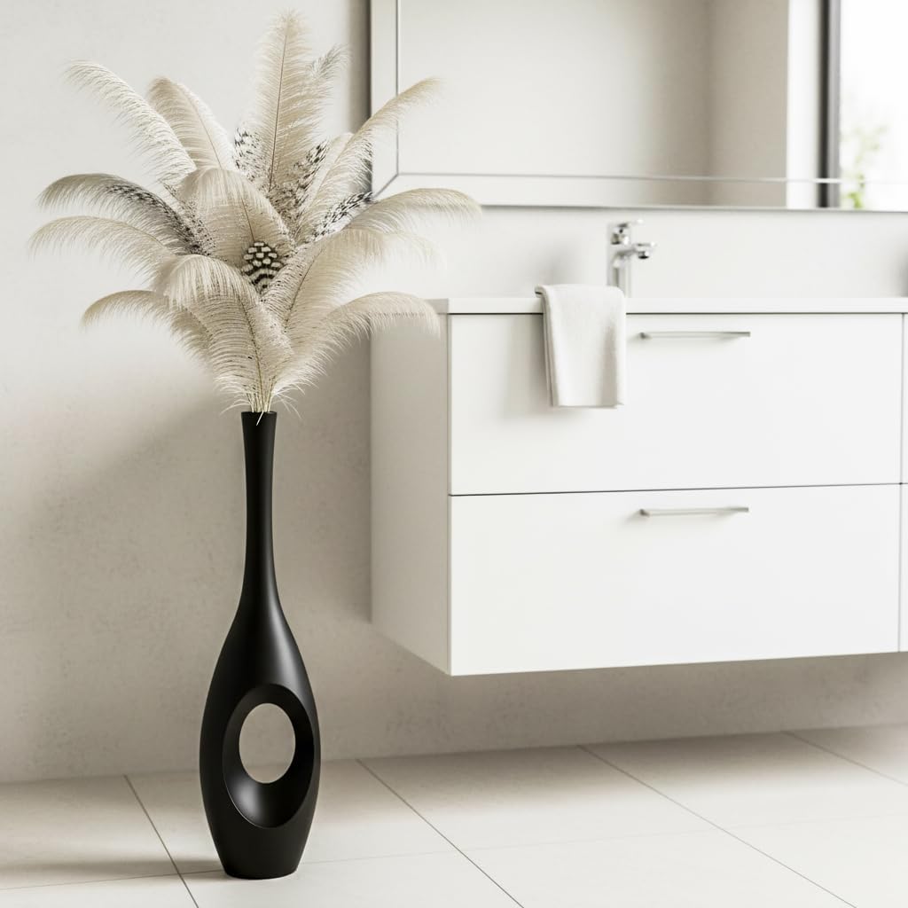 Modern Tall Decorative Vases / Black / 23.6in
