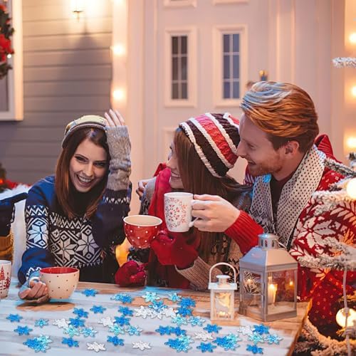 120Pcs Winter Vase Filler Acrylic Snowflake Ornaments Crystals Gem