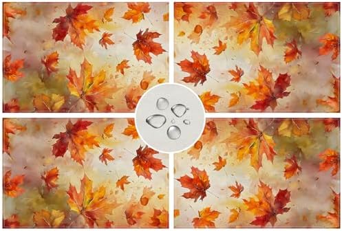 Rvsticty Fall Placemats Set of 4,Thanksgiving Decorations for Home Decor