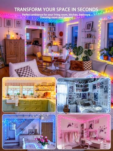 JMEXSUSS 400 LED RGB String Lights Indoor for Bedroom Plug in