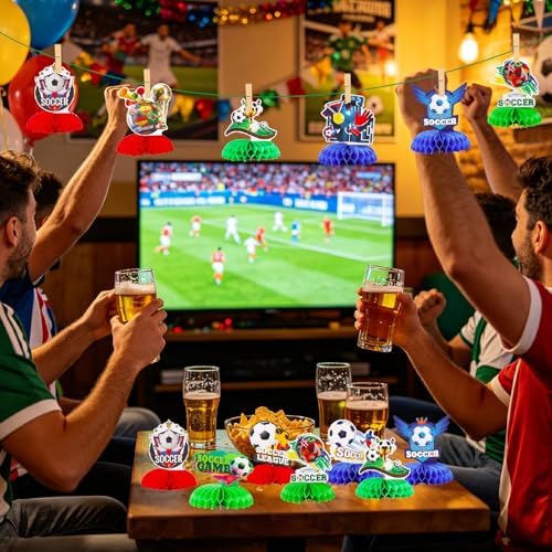 9Pcs Soccer Party Decorations,Soccer Table Decorations Centerprise