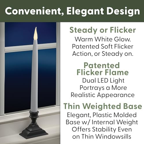 612 Vermont Battery Operated LED Window Candles with Timer, Remote Control