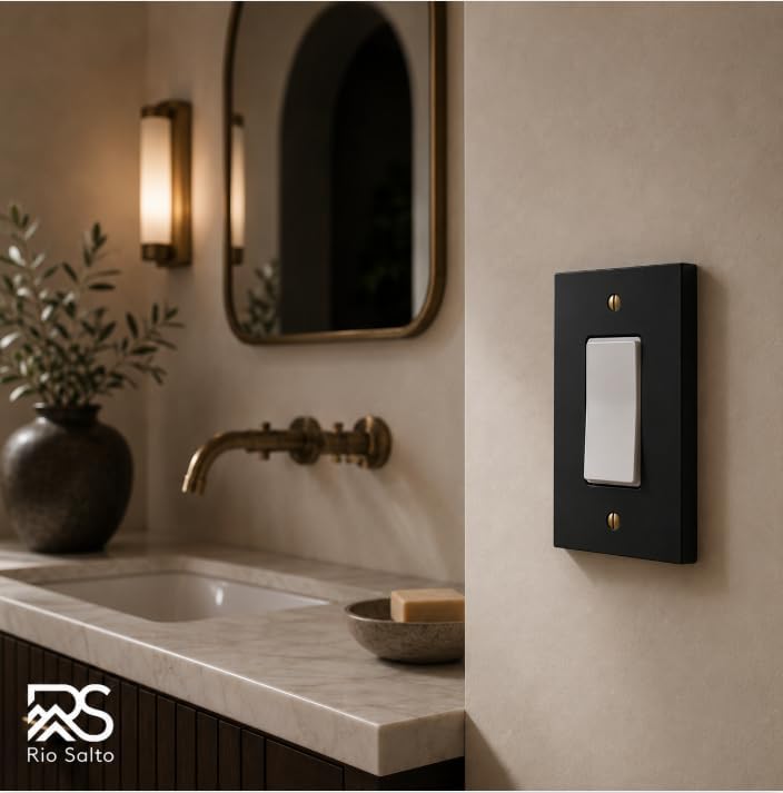 Rio Salto Black Rocker Light Switch Cover Plate Matte Black Outlet Covers Decorator Paddle GFCI Switch Plate — Forge
