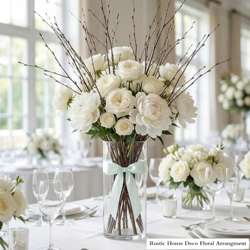 Natural Birch Branches, 50 Pcs Dried Twigs and Branches for Vases, 17" Tall Real Wood Sticks for Floor Vase Filler, Boho Rustic Home Decor, Wedding Centerpieces Arrangement