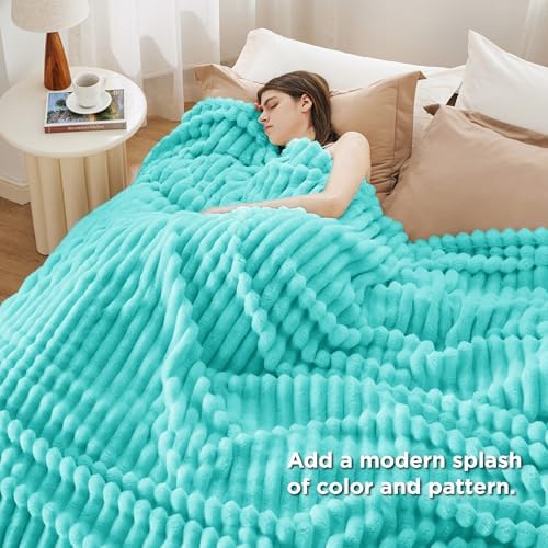 Bedsure Soft King Size Blankets for Bed Blue Fog 108"x90"