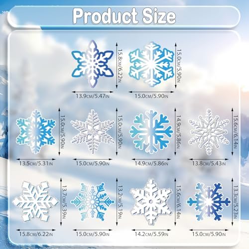 40Pcs Winter Snowflake Hanging Swirl Decorations, Frozen Snowflake Ceiling Hanging Decorations for Winter Wonderland Christmas Frozen Party Supplies