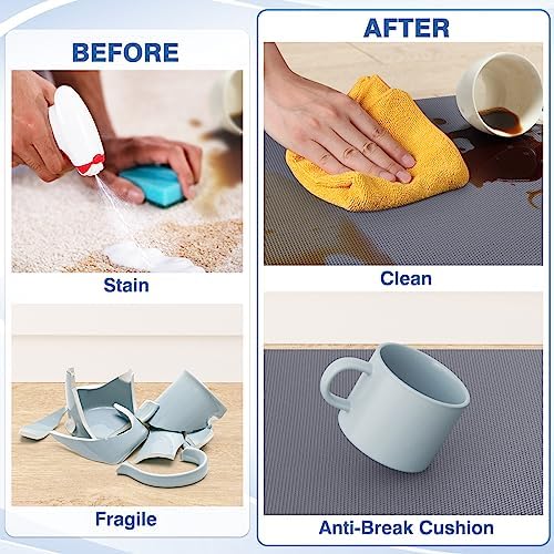 StepRite Kitchen Mats for Floor, 2-Piece Anti-Fatigue Kitchen Rugs, Grey
