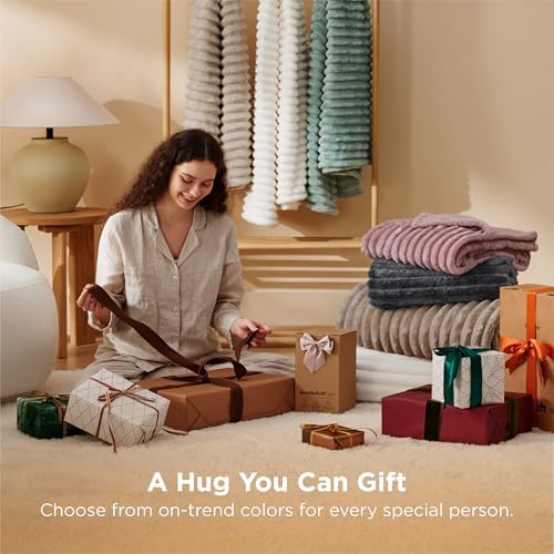 Bedsure Extra Soft Large Fleece Blanket for Bed Beige 120"x120"