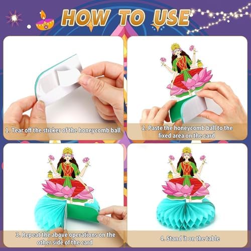 10Pcs Diwali Honeycomb Centerpieces for Indian Party Decoration