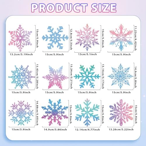 30Pcs Winter Snowflake Hanging Swirl, Frozen Snowflake Ceiling Streamers Hanging Decorations for Christmas Winter Wonderland Frozen Party Supplies