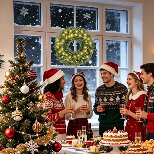 Norfolk Pine Christmas Wreath for Front Door Decoration, 26 in