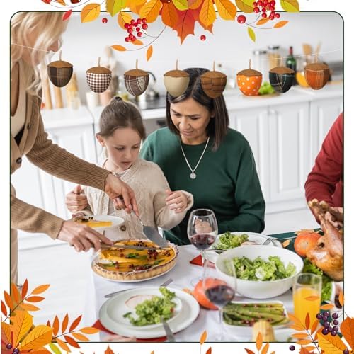 SmoothNovelty 12 Pcs Fall Felt Acorn Ornaments Thanksgiving Hanging Decor