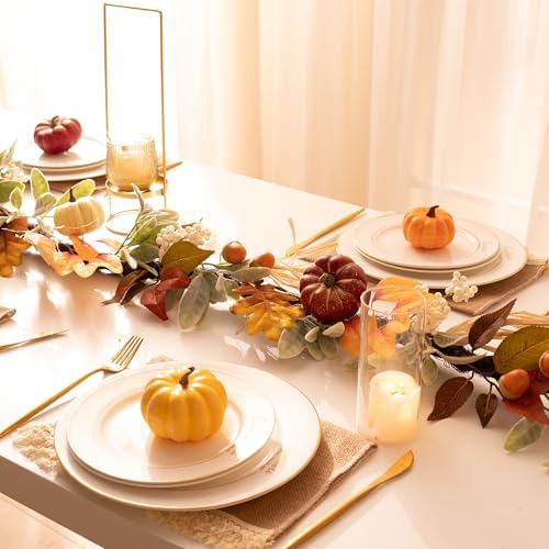 Valery Madelyn 6ft Fall Garland for Mantle with Pumpkins
