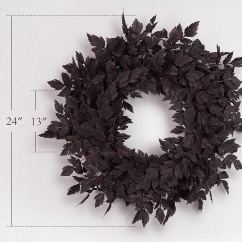 Fall Decor - Fall Wreaths for Front Door - 24 Inch Halloween Plum Wreath