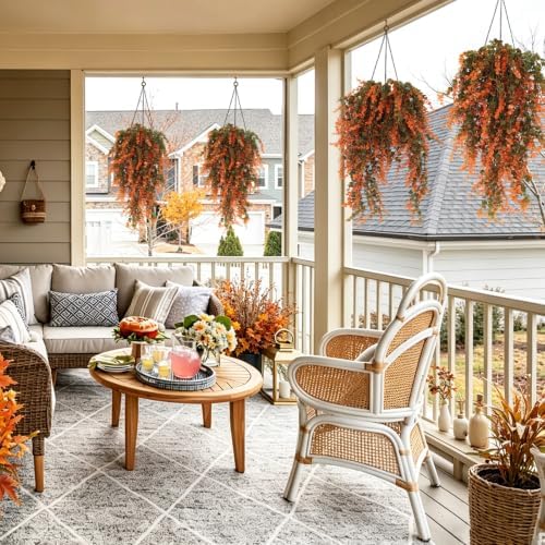 RECUTMS Fake Fall Monkey Plants 3Pcs Artificial Hanging Eucalyptus Vine