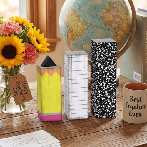 GlikCeil 3 Pcs Back to School Table Decoration Composition Notebook Decor