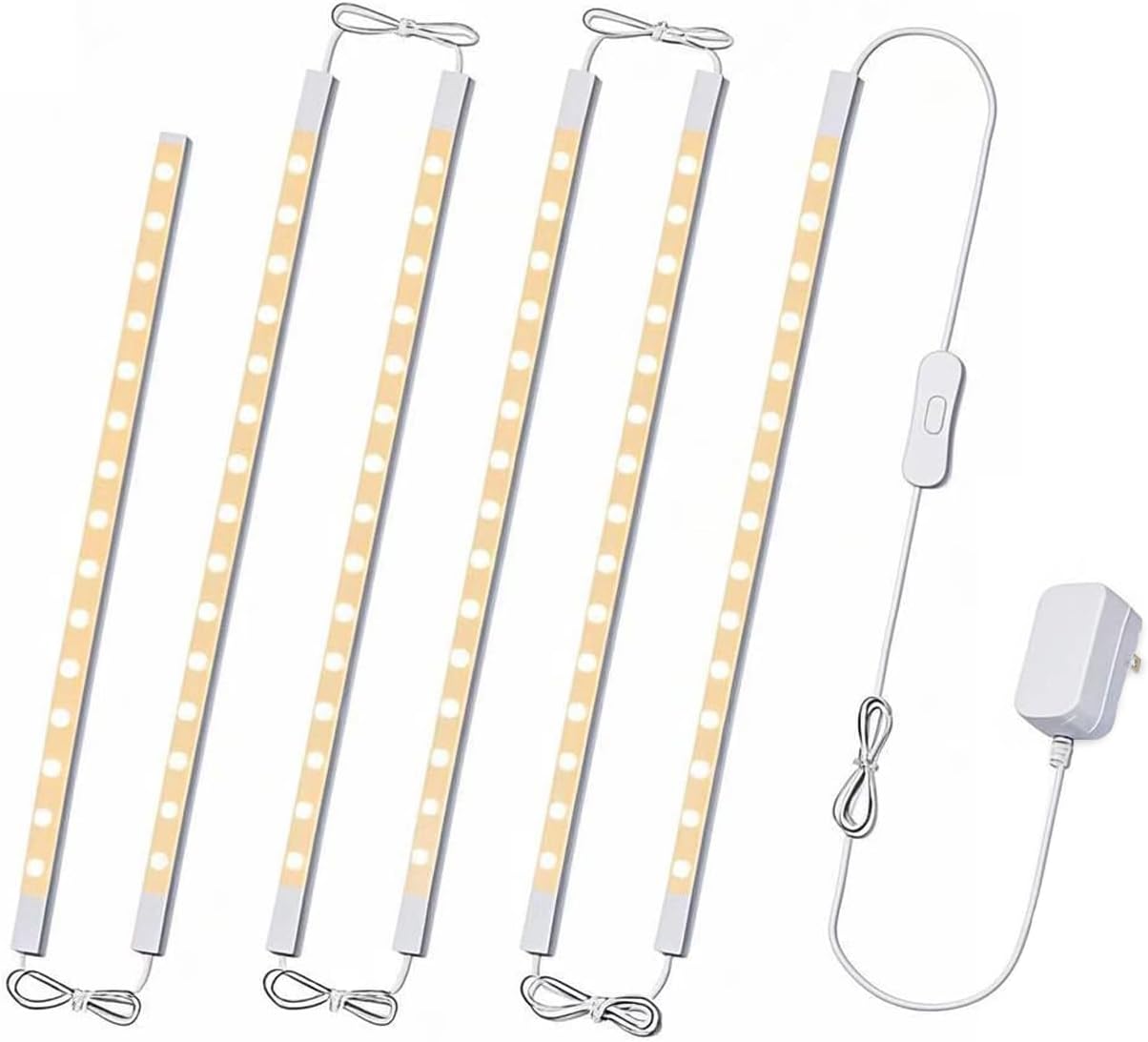 Cefrank Under Cabinet Lighting, 6-Pack 12" Linkable LED Light Bars 3000K | Warm White 1200LM • Plug-in • CRI90+ •