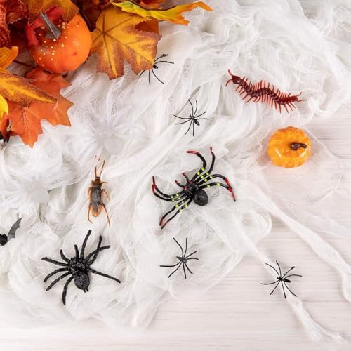 Whaline Halloween White Creepy Cloth 197 x 87 Inch Spooky Gauze Clothes Halloween Scary Decoration for Haunted Houses Party Supplies Indoor Outdoor
