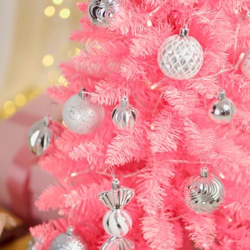 3FT Hot Pink Artificial Small Christmas Tree Mini Tabletop Decor