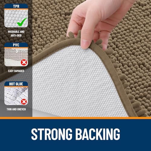 OLANLY Large Bathroom Rugs 50x30, Extra Soft Absorbent Chenille Bath Rugs