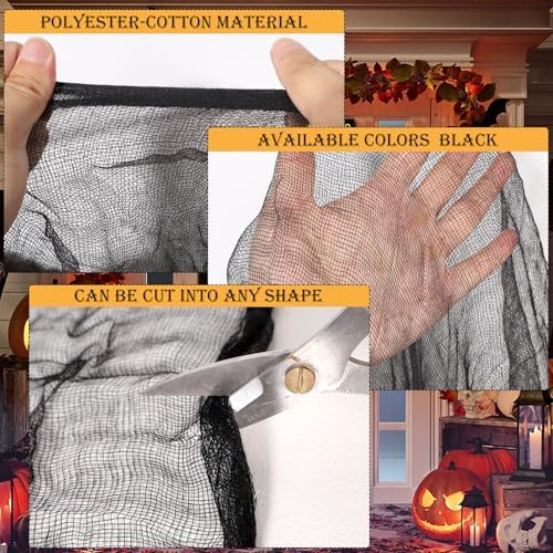 197 x 78.7in Halloween Creepy Cloth for Yard and Outdoor Decorations,Black
