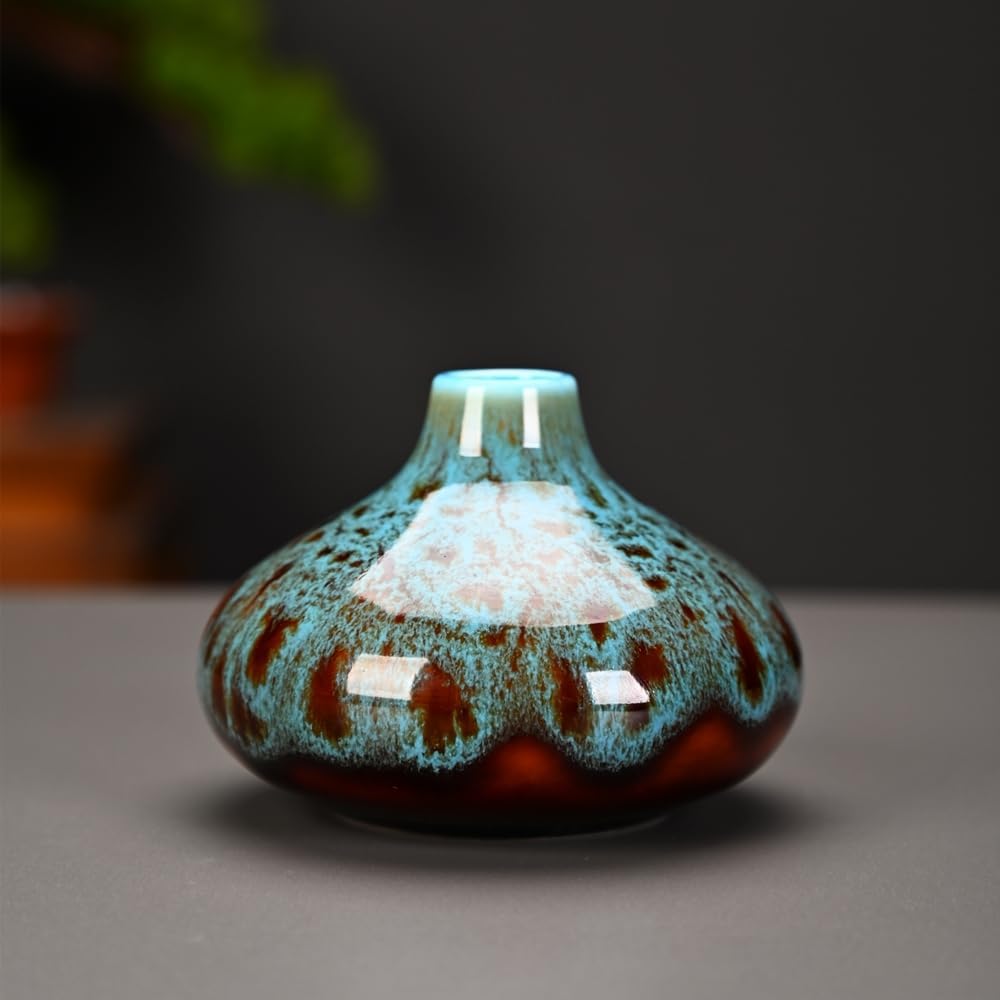 Ceramic Bud Vase Set / Blue / Set of 6