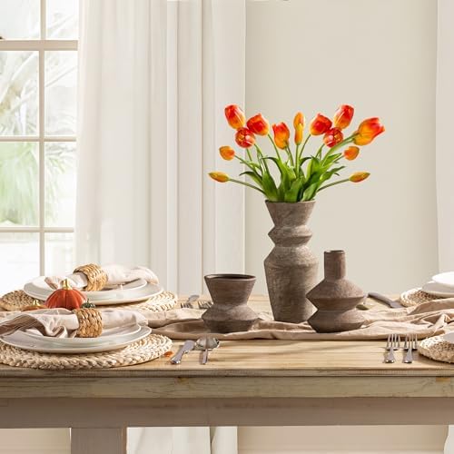 Ceramic Vase Home Table Decor / Brown / Set of 3