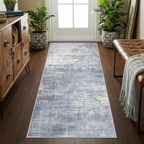 2x6 Non-Slip Entryway Area Rugs: Washable Stain Resistant Kitchen Carpet Low Pile Printed Doormat Soft Nursery Runner