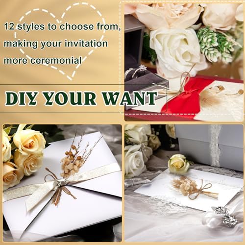 12 Pack Dried Flower Bouquet Mini Natural Pampas Grass for Crafts Small Dried Embossing Florat with Stem Boho Artificial Arrangement Wedding Derco Flowers Bundles for Vases, Wedding, Home, Party