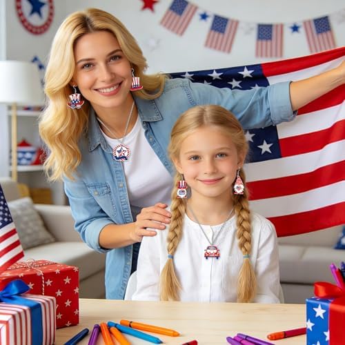 36Pcs Acrylic Patriotic Ornaments, 4th of July Ornaments for Tree