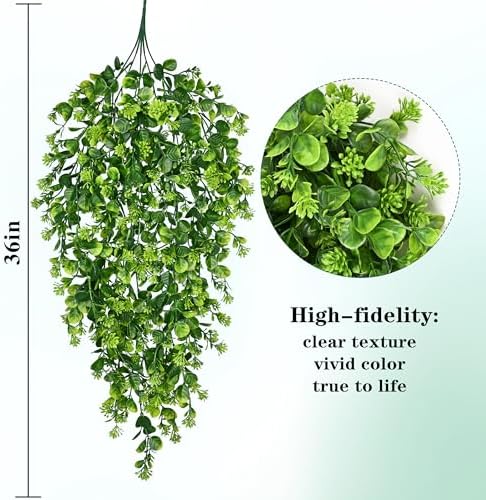 Waipfaru 4Pcs Fake Hanging Plants 3ft Fake Plants Vines Greenery