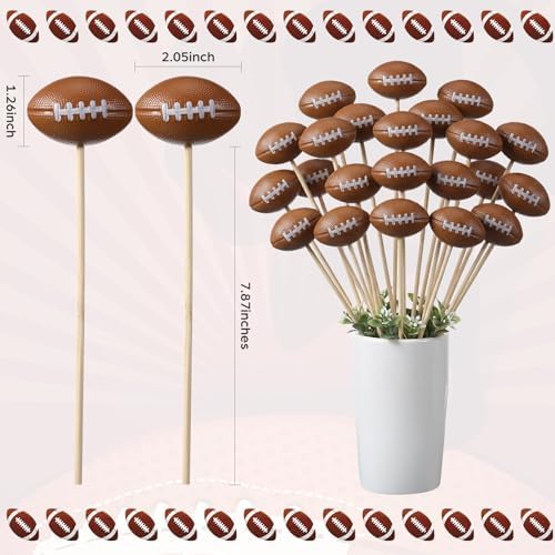 Soulchen 24 Pcs Football Party Centerpiece Sticks for Sport Themed Party