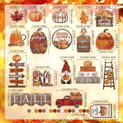 BBTO 18 Set Fall Tiered Tray Decor Rustic Farmhouse 3D Layered Wooden Signs