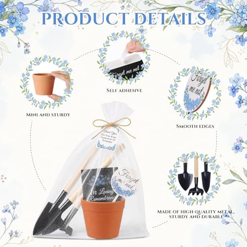 Amyhill 50 Sets Forget Me Not Funeral Favors for Guests Bulk