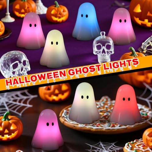 Halloween Ghost Flameless Candles Color Changing with Remote Timer