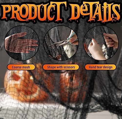 500 x 59 Inch Halloween Spooky Cloth, Black Halloween Scary Creepy Cloth
