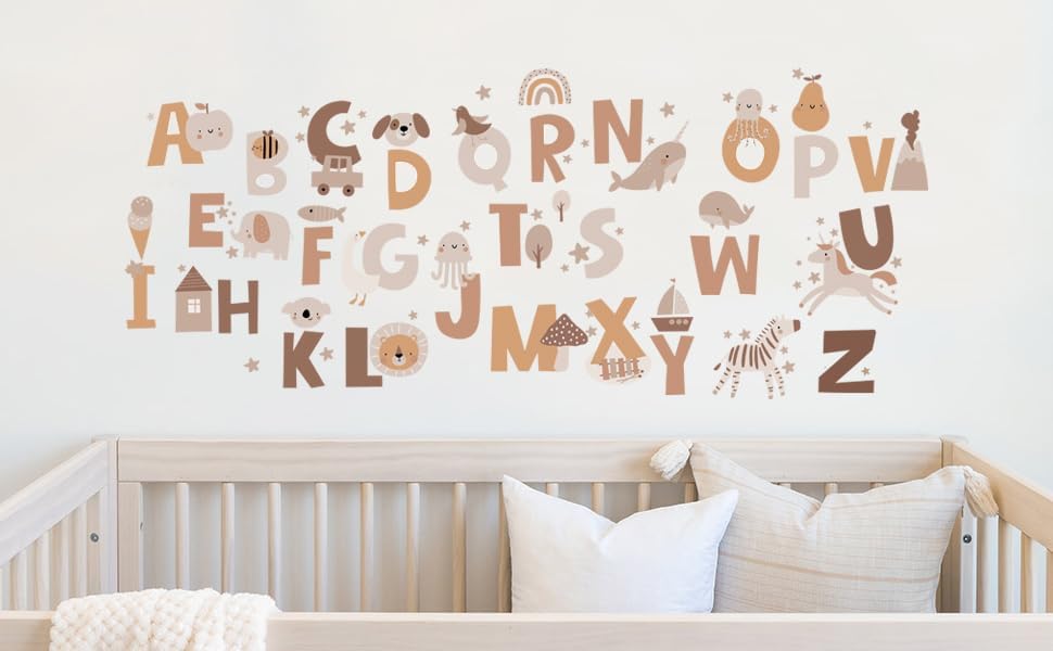Alphabet Stickers Boho / Abc Wall Decals