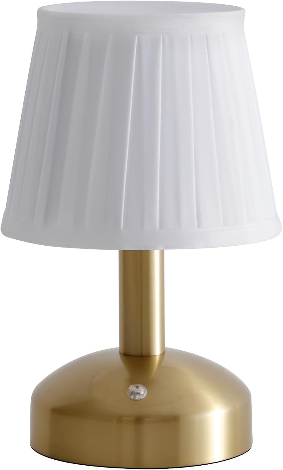 KDG Gold Cordless Small Table Lamp, Portable LED Fabric Shade Desk Lamp | Modern 4000mAh Rechargeable Battery Operated