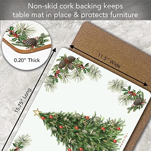 Christmas Tree Boxed Set of 4 Premium Hardboard Placemats