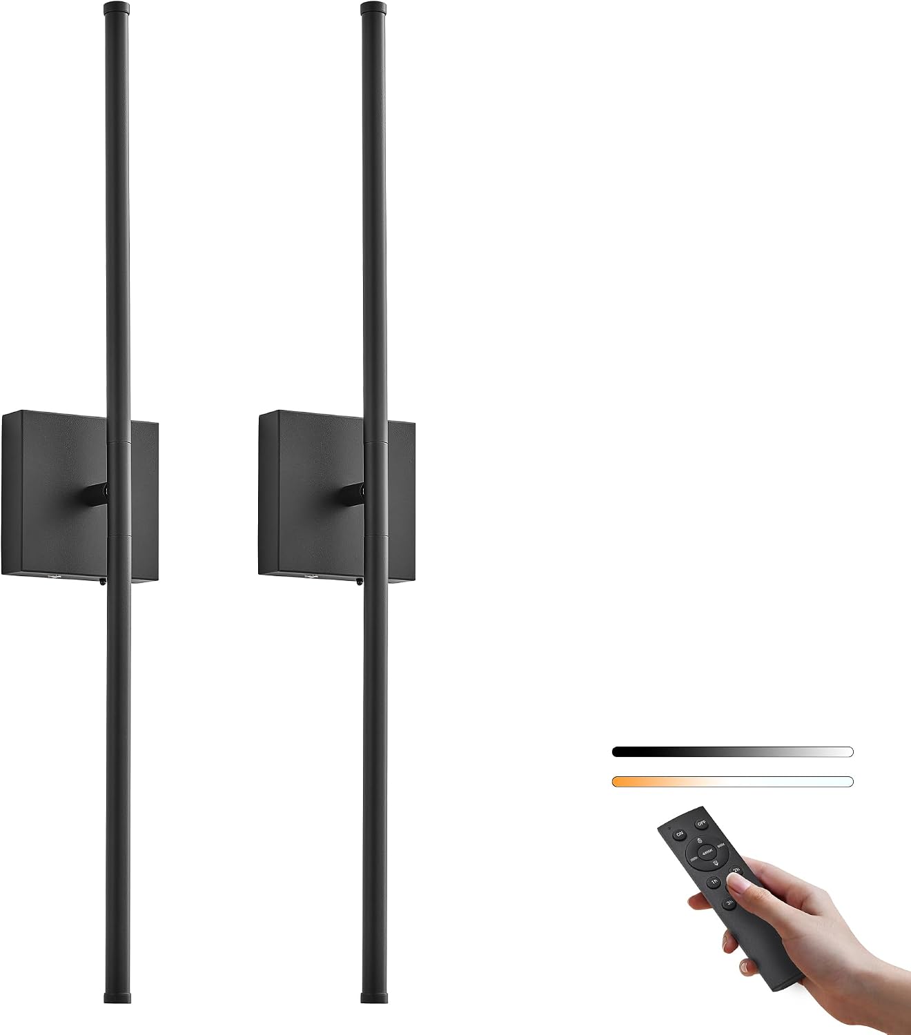camuucci Battery Operated Wall Sconces Set of 2, Rechargeable Wall Lights