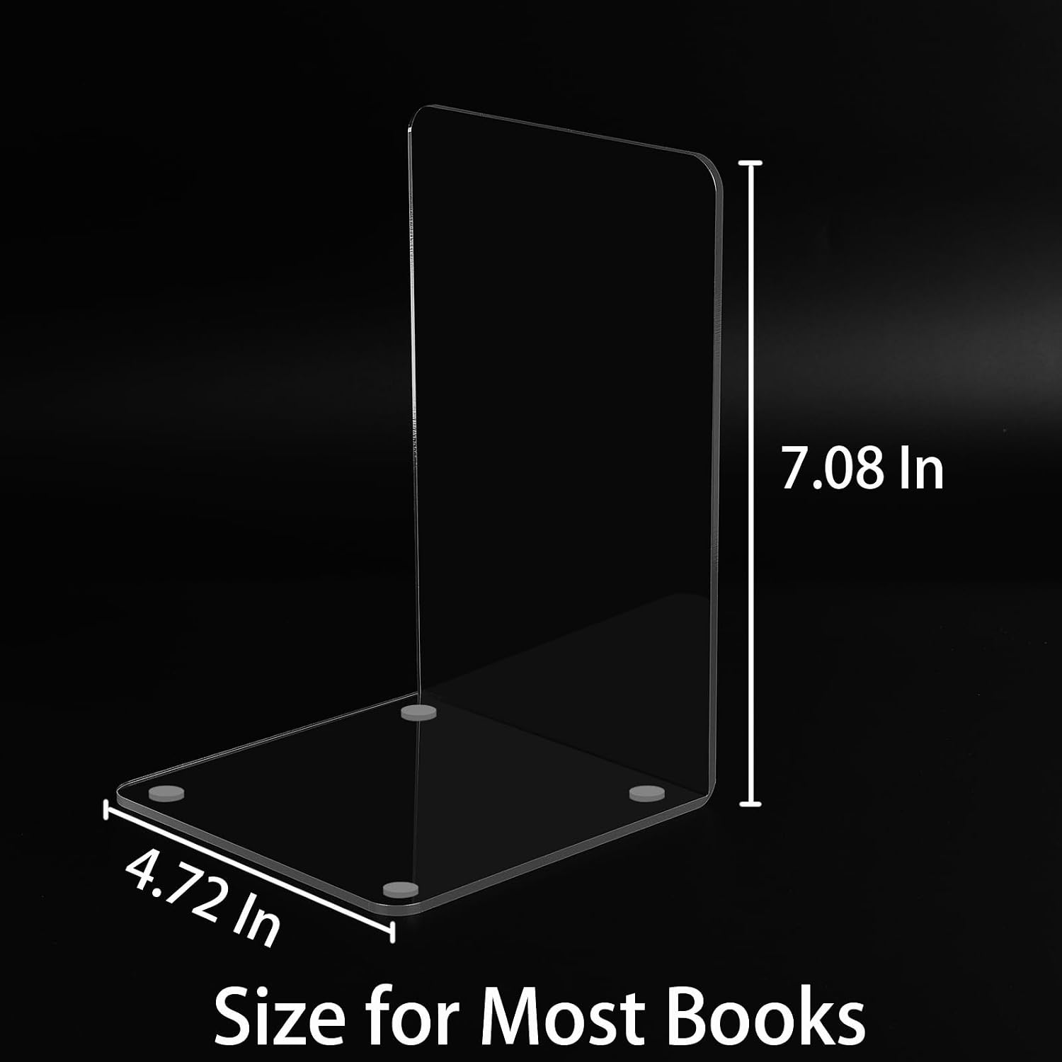 Acrylic Book Ends / Clear / Set of 8