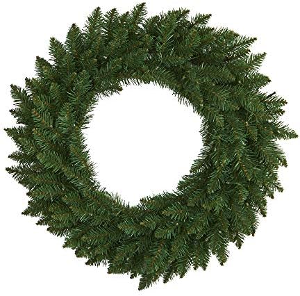 Nearly Natural 24 in Artificial Pine Wreath with 35 Clear LED Lights