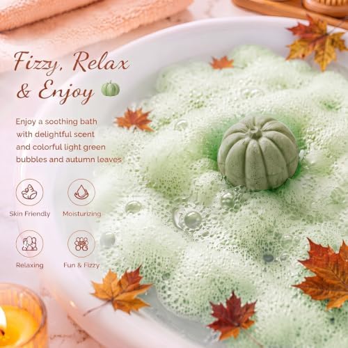 Lounsweer 24 Pack Little Pumpkin Bath Bombs Fall Baby Shower Favors,Green