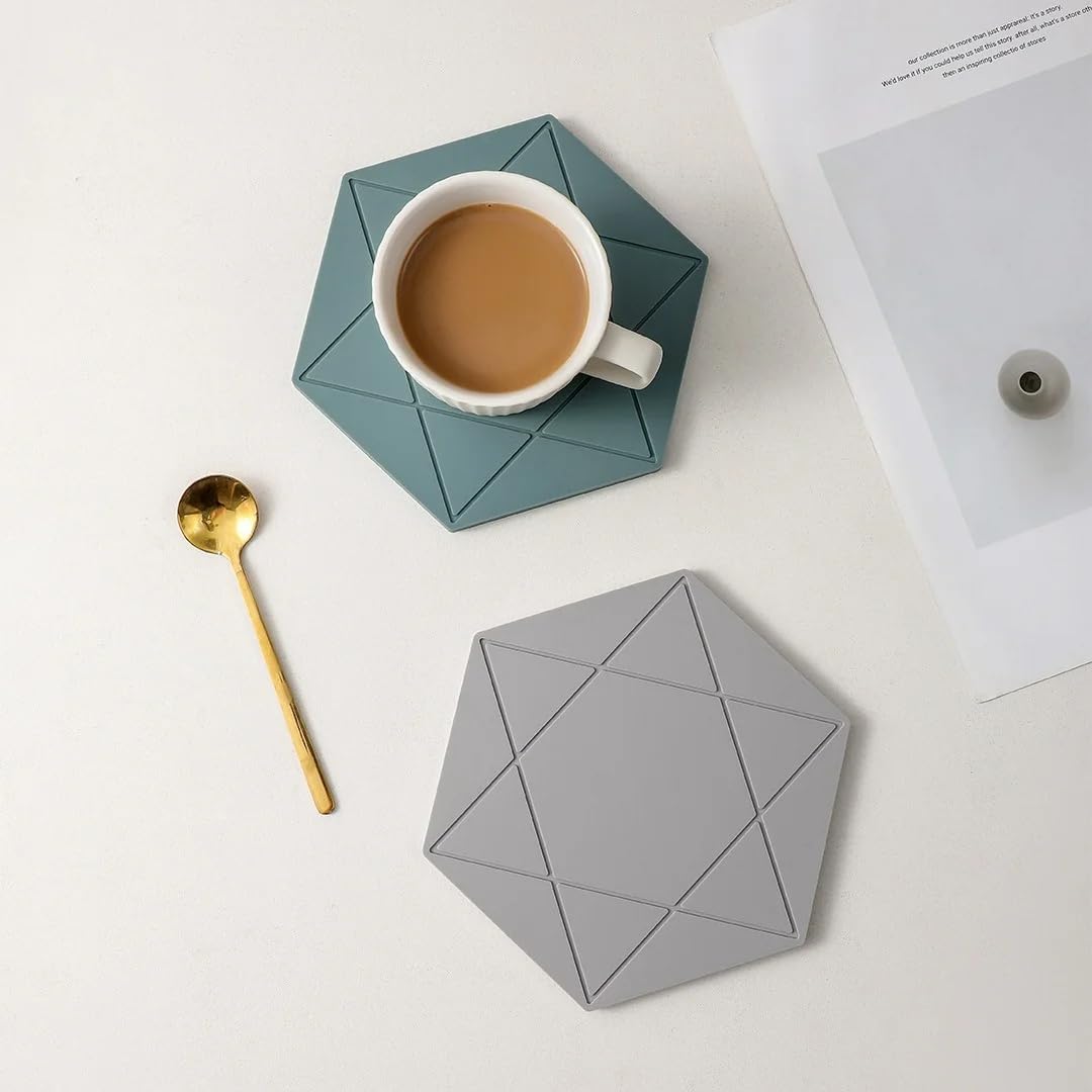 Hexagon Silicone Trivet Mats / Set of 4
